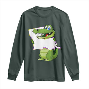 Cute Louisiana Aligator Long Sleeve Shirt TS09 Dark Forest Green Print Your Wear