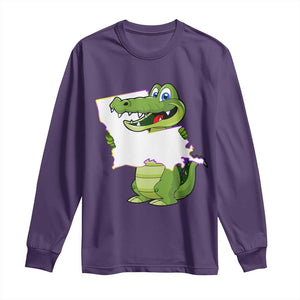 Cute Louisiana Aligator Long Sleeve Shirt TS09 Purple Print Your Wear