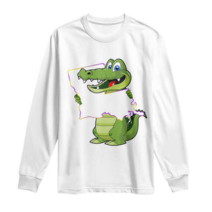 Cute Louisiana Aligator Long Sleeve Shirt TS09 White Print Your Wear