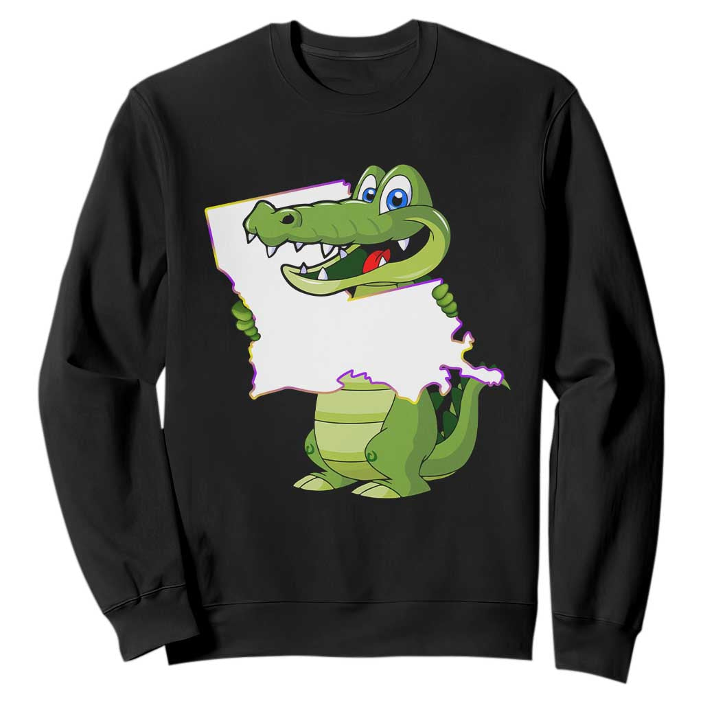 Cute Louisiana Aligator Sweatshirt TS09 Black Print Your Wear
