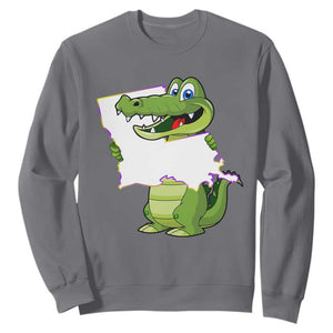 Cute Louisiana Aligator Sweatshirt TS09 Charcoal Print Your Wear