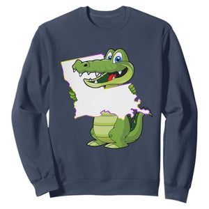 Cute Louisiana Aligator Sweatshirt TS09 Navy Print Your Wear