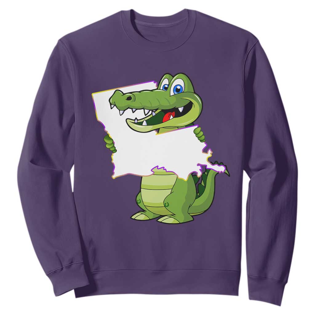 Cute Louisiana Aligator Sweatshirt TS09 Purple Print Your Wear