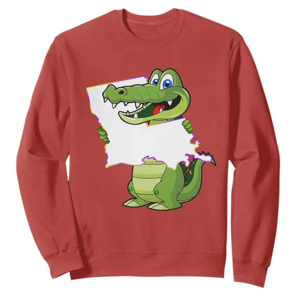 Cute Louisiana Aligator Sweatshirt TS09 Red Print Your Wear