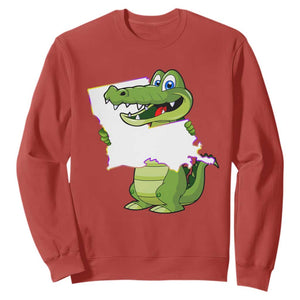 Cute Louisiana Aligator Sweatshirt TS09 Red Print Your Wear