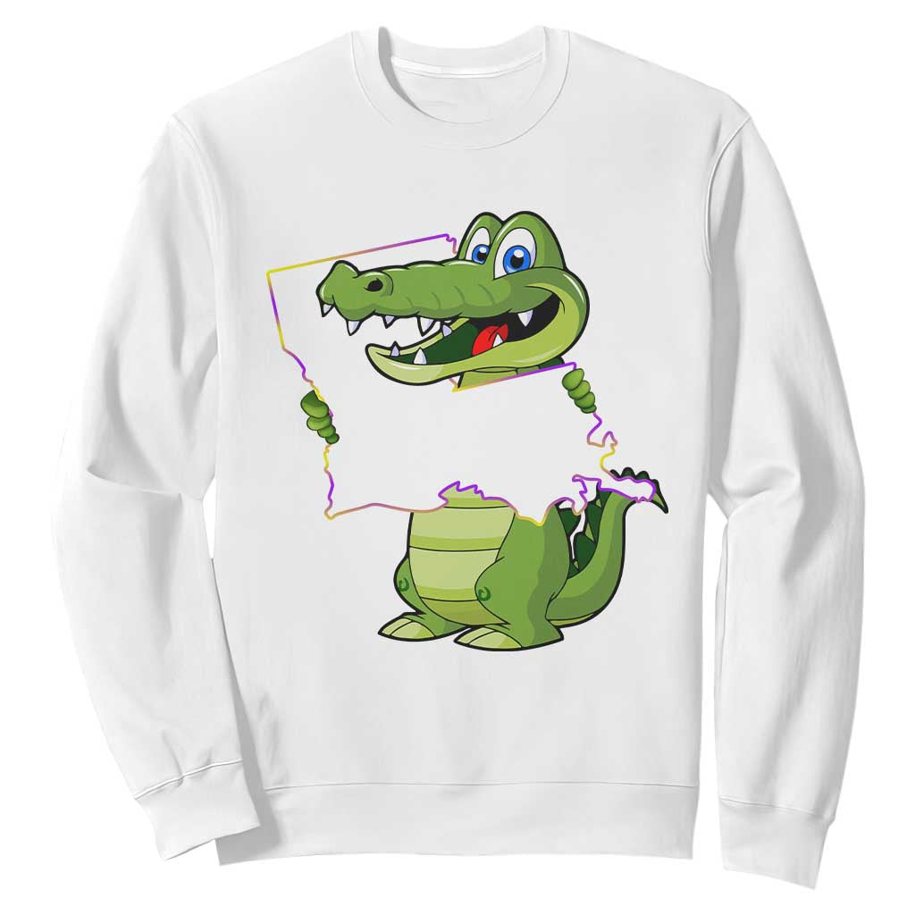 Cute Louisiana Aligator Sweatshirt TS09 White Print Your Wear