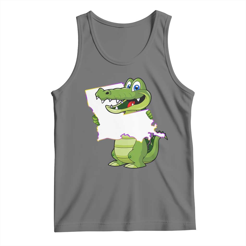 Cute Louisiana Aligator Tank Top TS09 Black Heather Print Your Wear
