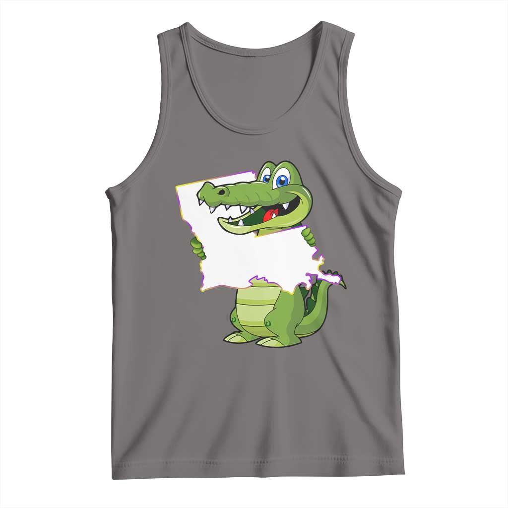Cute Louisiana Aligator Tank Top TS09 Deep Heather Print Your Wear