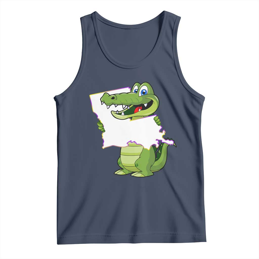 Cute Louisiana Aligator Tank Top TS09 Navy Print Your Wear