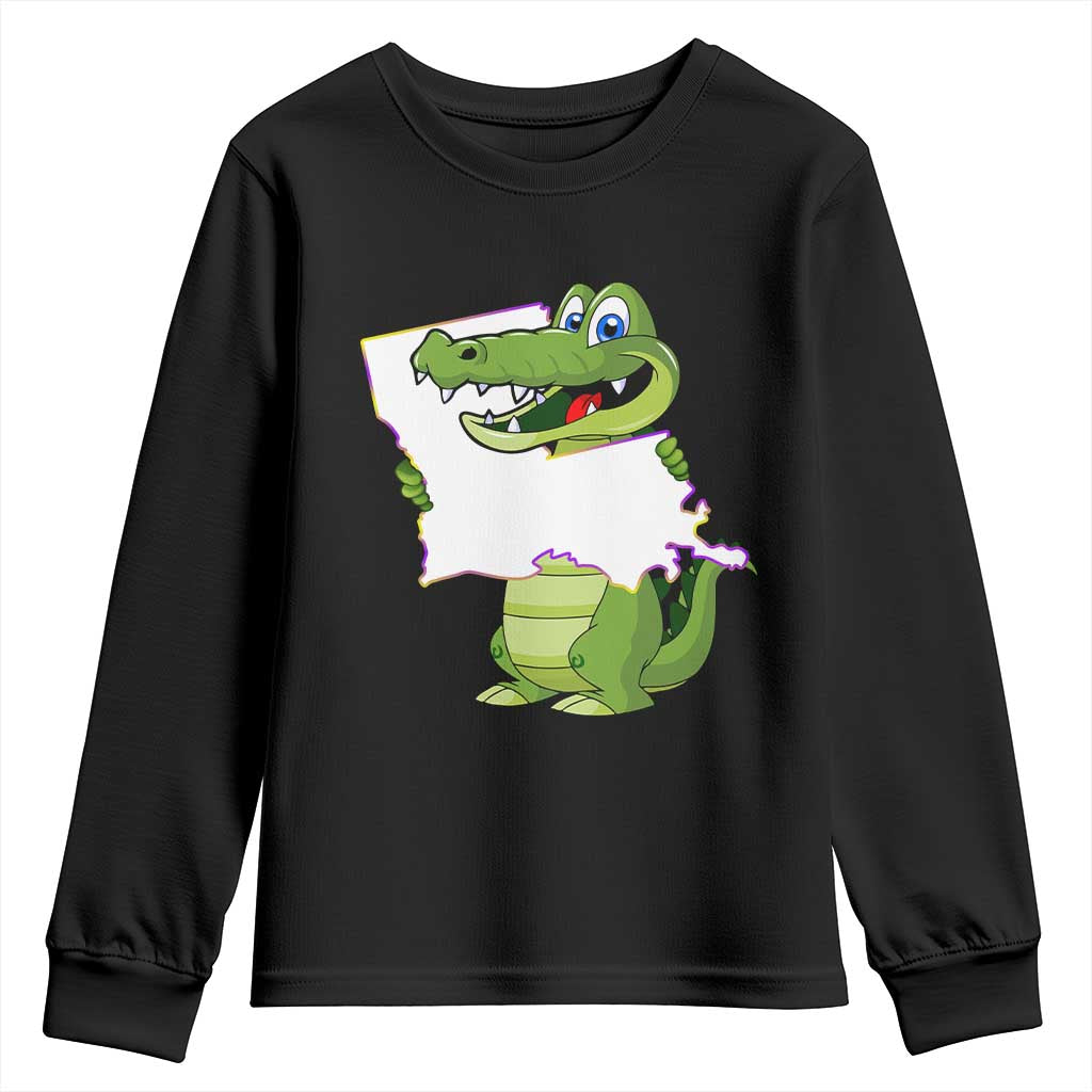 Cute Louisiana Aligator Youth Sweatshirt TS09 Black Print Your Wear