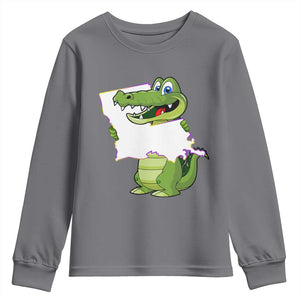 Cute Louisiana Aligator Youth Sweatshirt TS09 Charcoal Print Your Wear