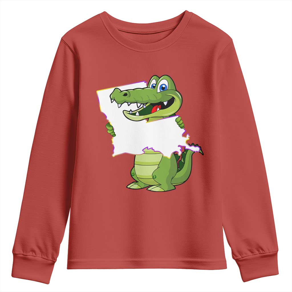 Cute Louisiana Aligator Youth Sweatshirt TS09 Red Print Your Wear