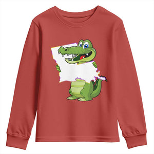 Cute Louisiana Aligator Youth Sweatshirt TS09 Red Print Your Wear