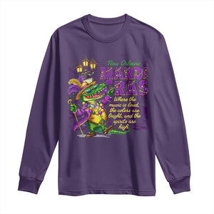 New Orleans Louisiana Mardi Gras Long Sleeve Shirt Where The Music Is Loud The Colors Are Bright And The Spirits Are High TS09 Purple Print Your Wear