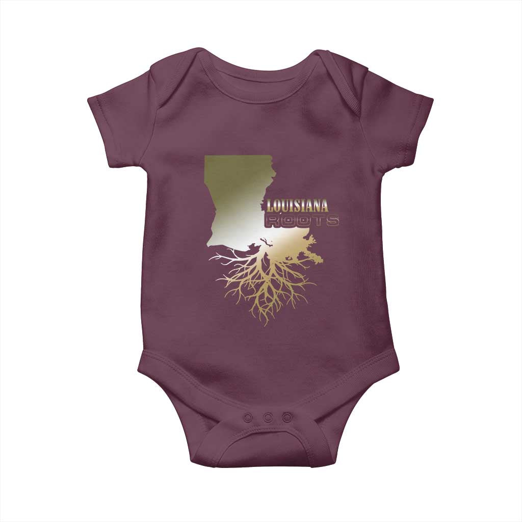 Louisiana Roots Pride Baby Onesie TS09 Maroon Print Your Wear