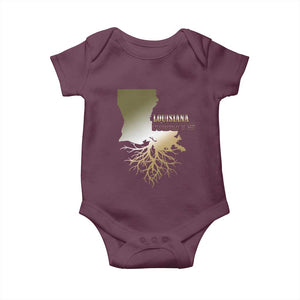 Louisiana Roots Pride Baby Onesie TS09 Maroon Print Your Wear