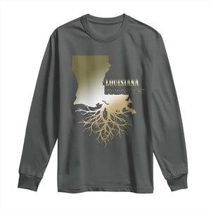 Louisiana Roots Pride Long Sleeve Shirt TS09 Dark Heather Print Your Wear