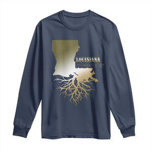 Louisiana Roots Pride Long Sleeve Shirt TS09 Navy Print Your Wear