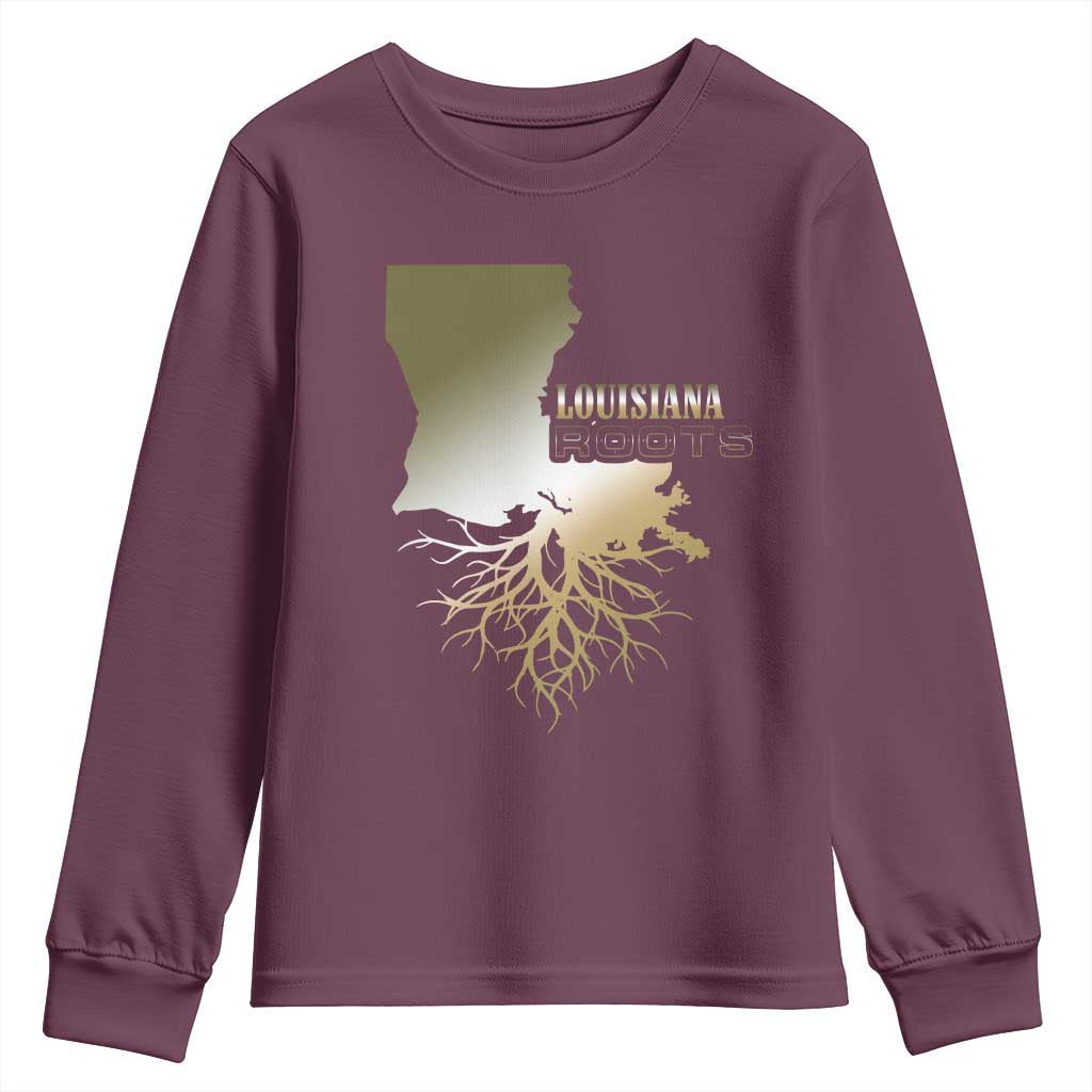 Louisiana Roots Pride Youth Sweatshirt TS09 Maroon Print Your Wear