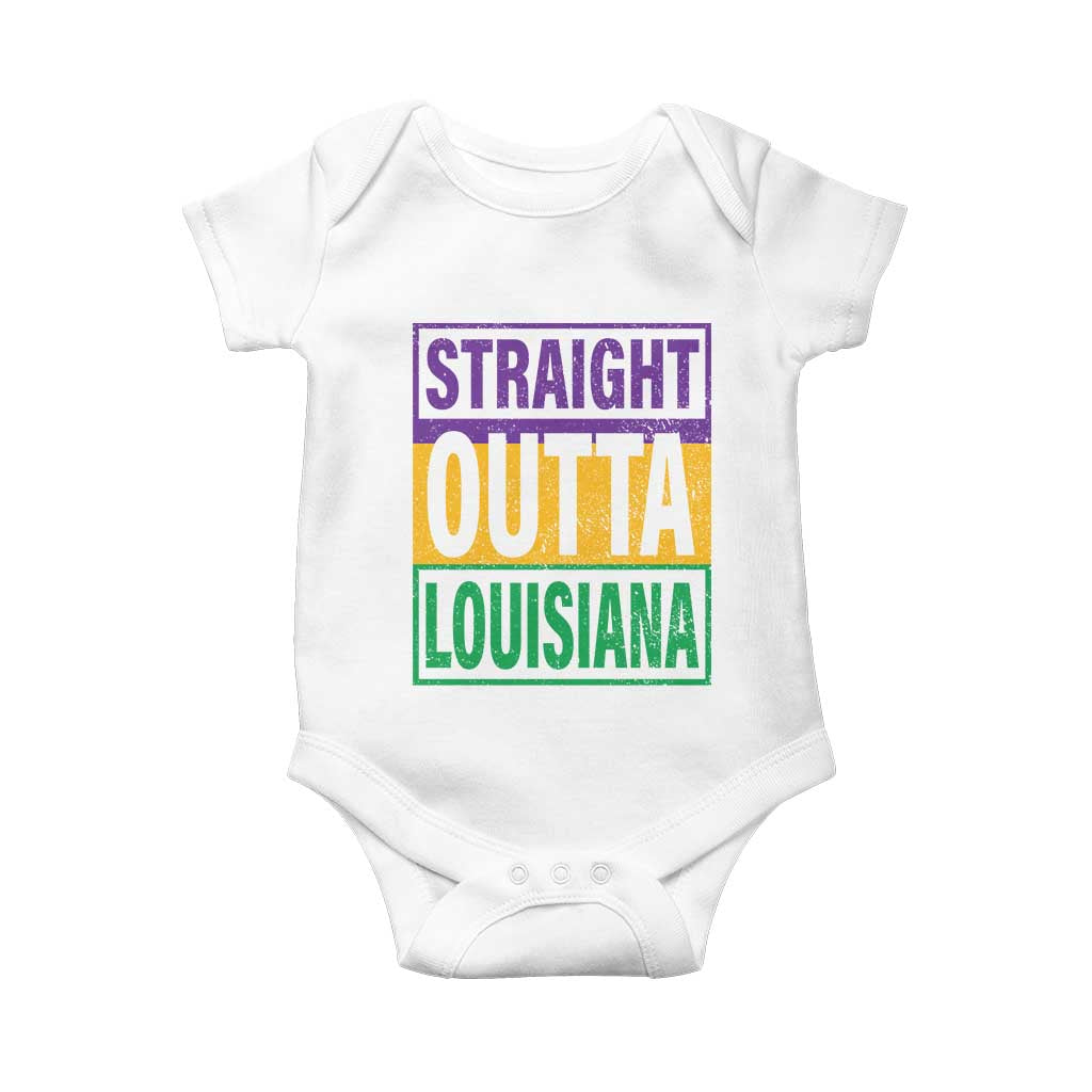 Straight Outta Louisiana Baby Onesie TS09 White Print Your Wear