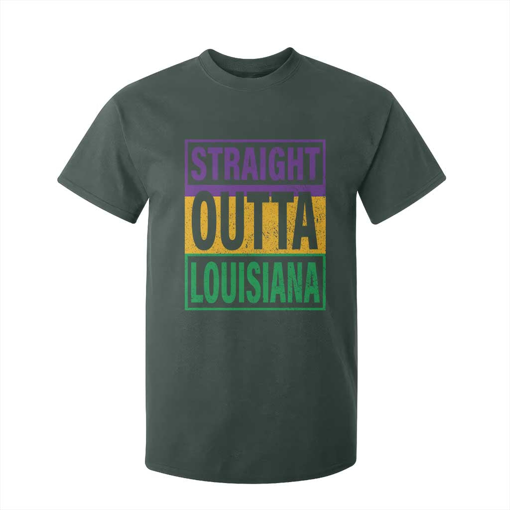 Straight Outta Louisiana T Shirt For Kid TS09 Dark Forest Green Print Your Wear
