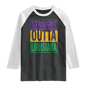Straight Outta Louisiana Raglan Shirt TS09 Black White Print Your Wear