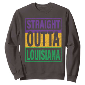 Straight Outta Louisiana Sweatshirt TS09 Dark Chocolate Print Your Wear