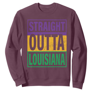 Straight Outta Louisiana Sweatshirt TS09 Maroon Print Your Wear