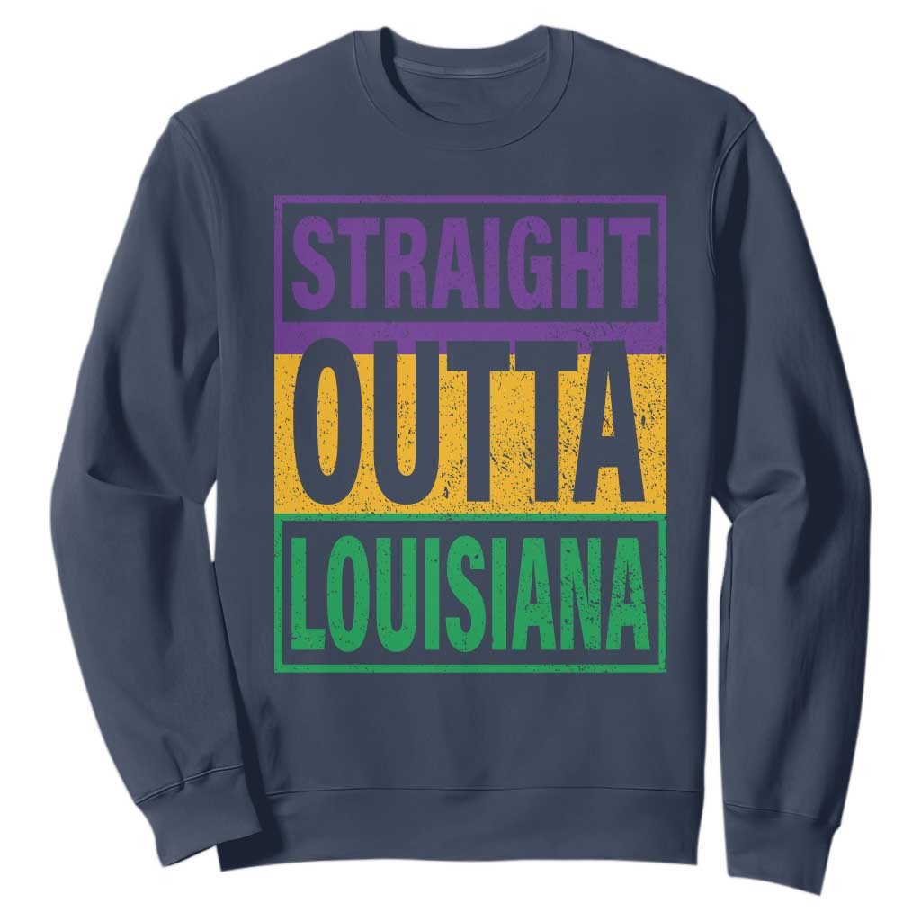Straight Outta Louisiana Sweatshirt TS09 Navy Print Your Wear