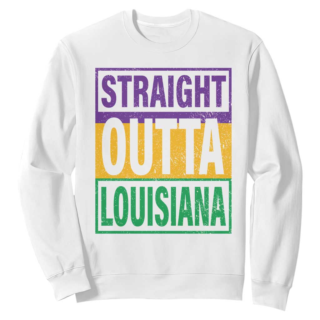 Straight Outta Louisiana Sweatshirt TS09 White Print Your Wear