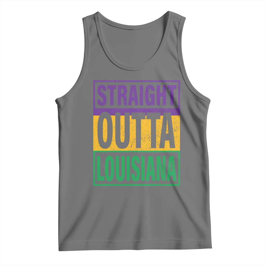 Straight Outta Louisiana Tank Top TS09 Black Heather Print Your Wear