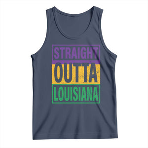 Straight Outta Louisiana Tank Top TS09 Navy Print Your Wear
