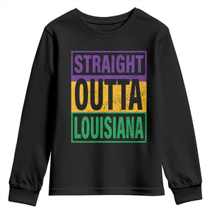 Straight Outta Louisiana Youth Sweatshirt TS09 Black Print Your Wear