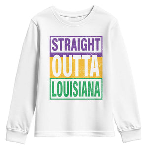 Straight Outta Louisiana Youth Sweatshirt TS09 White Print Your Wear
