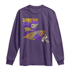 Louisiana Long Sleeve Shirt Creole Cajun Culture LA Map TS09 Purple Print Your Wear