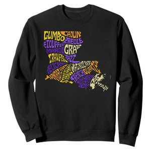 Louisiana Sweatshirt Creole Cajun Culture LA Map TS09 Black Print Your Wear