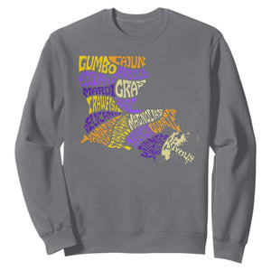 Louisiana Sweatshirt Creole Cajun Culture LA Map TS09 Charcoal Print Your Wear