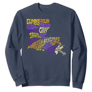 Louisiana Sweatshirt Creole Cajun Culture LA Map TS09 Navy Print Your Wear