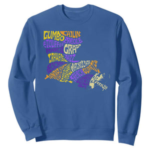 Louisiana Sweatshirt Creole Cajun Culture LA Map TS09 Royal Blue Print Your Wear