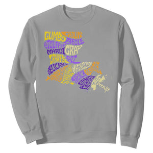 Louisiana Sweatshirt Creole Cajun Culture LA Map TS09 Sport Gray Print Your Wear