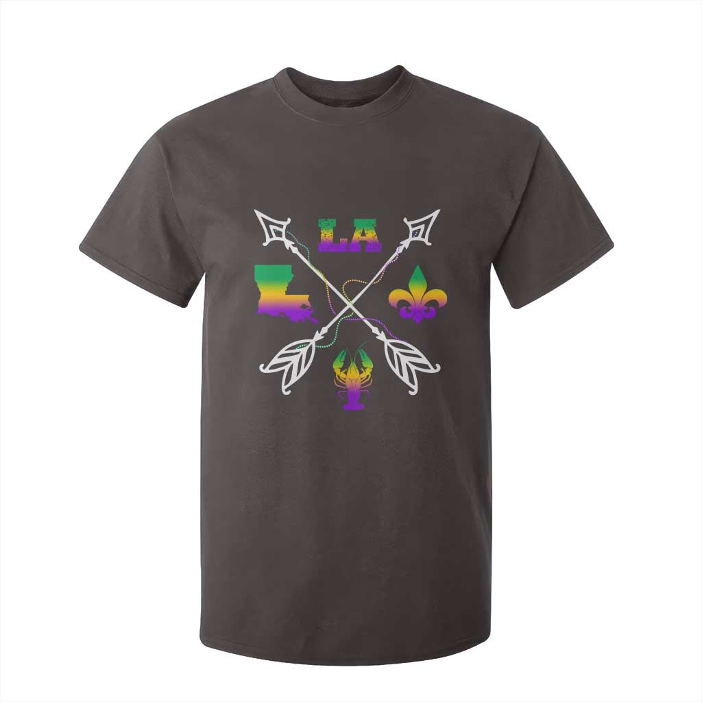 Louisiana Mardi Gras T Shirt For Kid Crawfish Fleur De Lis TS09 Dark Chocolate Print Your Wear