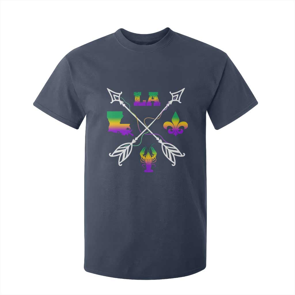 Louisiana Mardi Gras T Shirt For Kid Crawfish Fleur De Lis TS09 Navy Print Your Wear