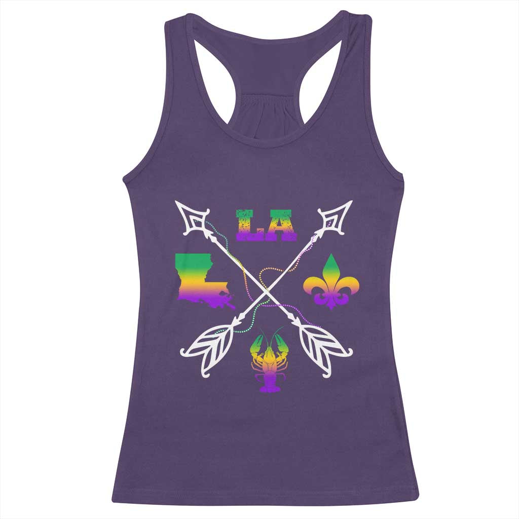 Louisiana Mardi Gras Racerback Tank Top Crawfish Fleur De Lis TS09 Purple Print Your Wear