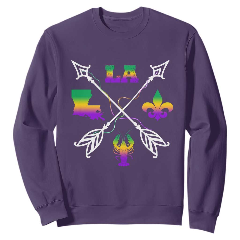 Louisiana Mardi Gras Sweatshirt Crawfish Fleur De Lis TS09 Purple Print Your Wear