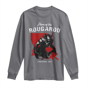 Home of the Rougarou Long Sleeve Shirt Louisiana Cryptid TS09 Charcoal Print Your Wear