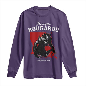 Home of the Rougarou Long Sleeve Shirt Louisiana Cryptid TS09 Purple Print Your Wear