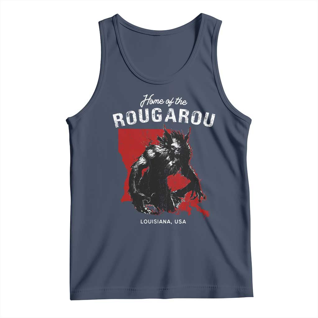 Home of the Rougarou Tank Top Louisiana Cryptid TS09 Navy Print Your Wear