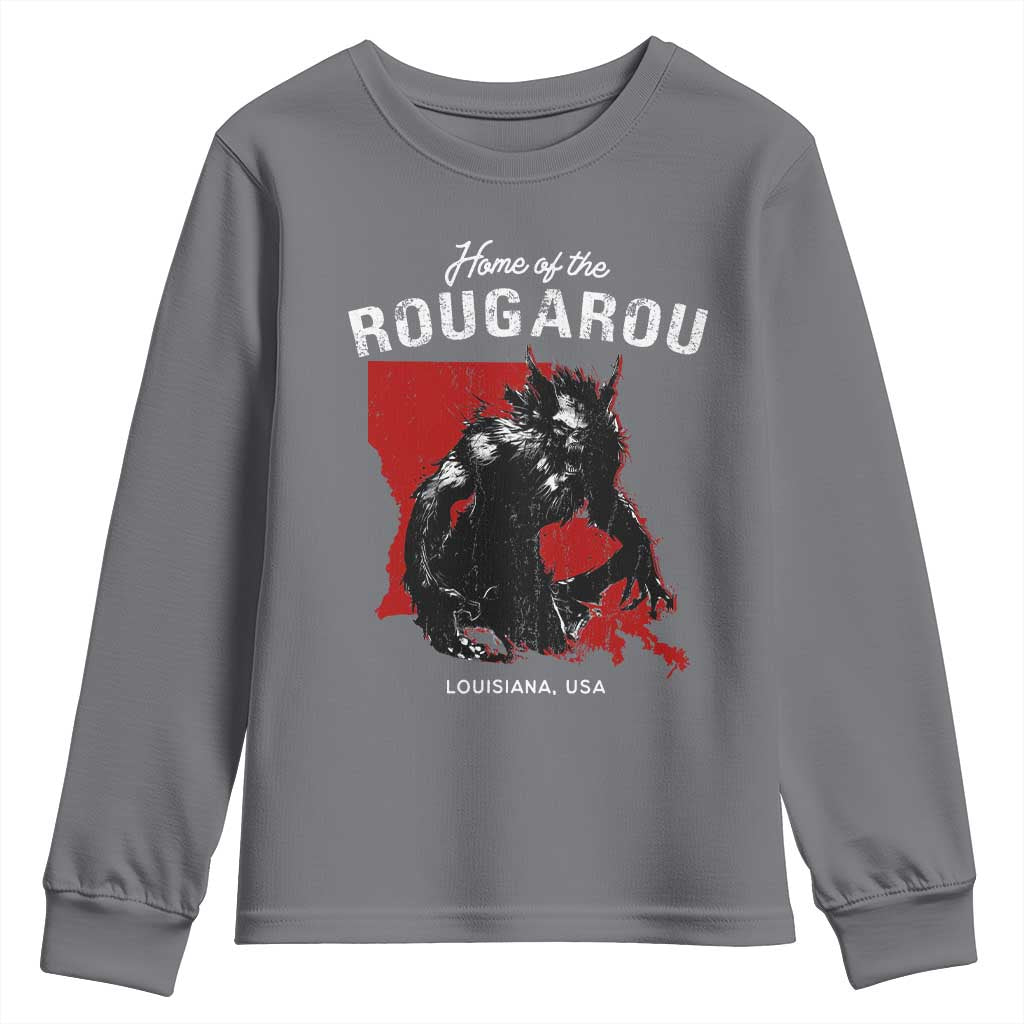 Home of the Rougarou Youth Sweatshirt Louisiana Cryptid TS09 Charcoal Print Your Wear