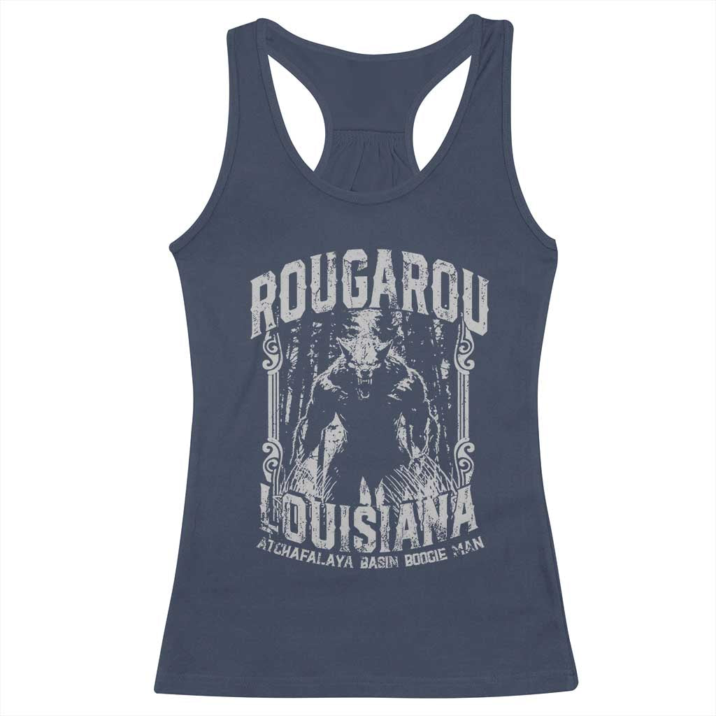 Louisiana Cryptid Rougarou Racerback Tank Top Atchafalaya Basin Boogie Man TS09 Navy Print Your Wear
