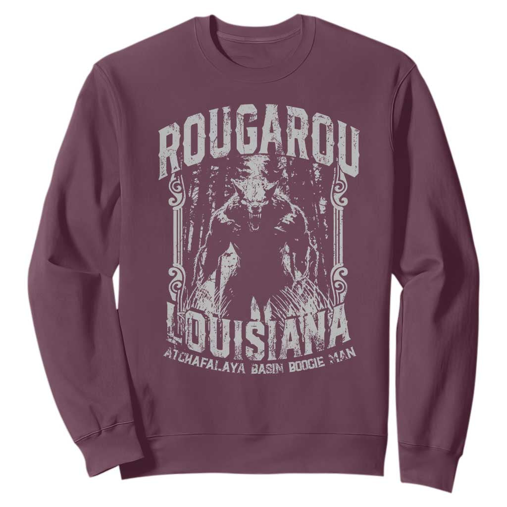 Louisiana Cryptid Rougarou Sweatshirt Atchafalaya Basin Boogie Man TS09 Maroon Print Your Wear
